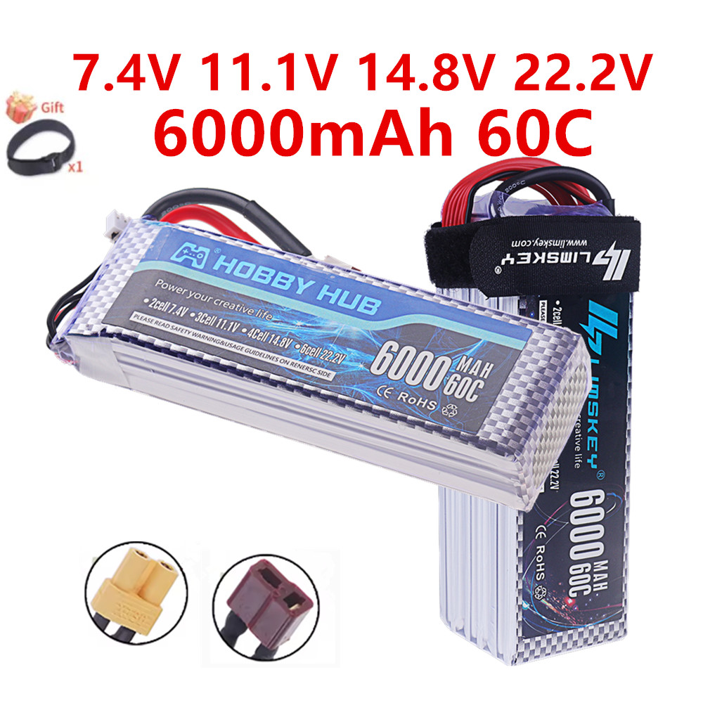 4S Lipo Battery 14.8V 6000Mah - แบตเตอรี่ลิเธียมโพลิเมอร์ 2S 3S 4S 6S 7.4V