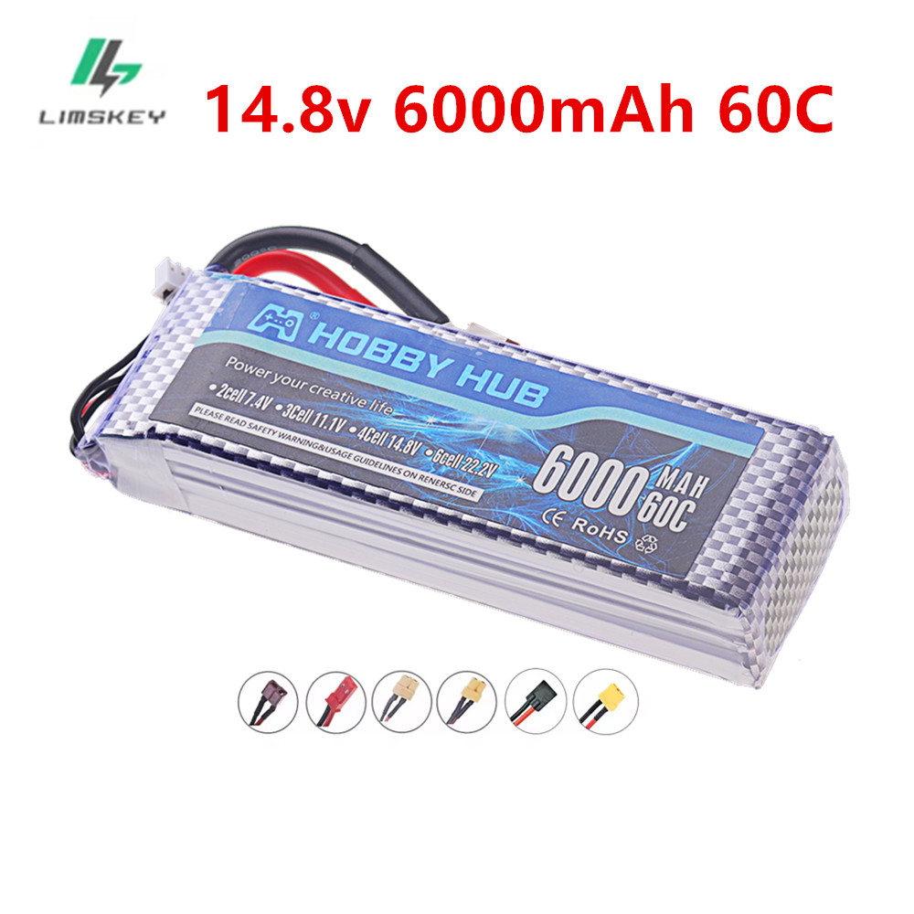 4S Lipo Battery 14.8V 6000Mah - แบตเตอรี่ลิโพ 6000mAh 14.8V 4S 6000mah สำหรับเครื่องบินบังคับวิทยุ