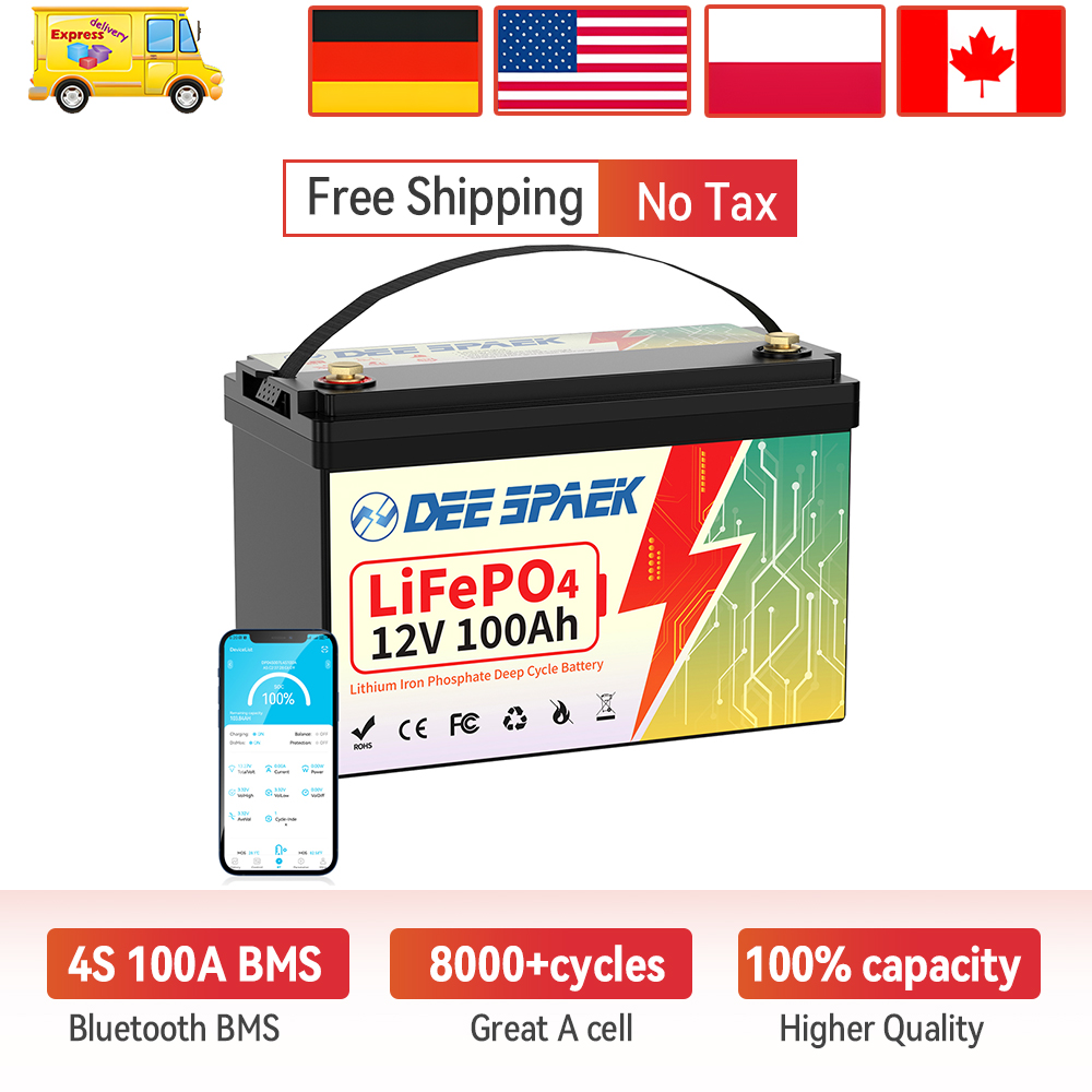 แบตเตอรี่ DEEPSPAEK 12V 100Ah  - Lifepo4 12V 100Ah Bms Bluetooth บทวิจารณ์และราคา