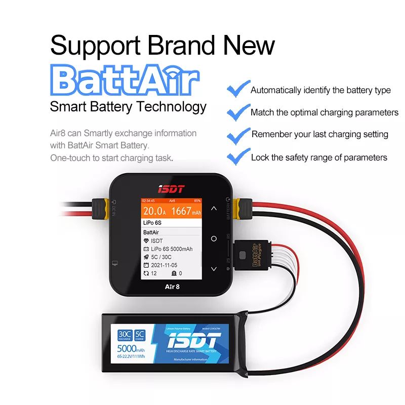 เครื่องชาร์จแบตเตอรี่ ISDT Air - Isdt Air8 8S Lipo Charger บทวิจารณ์และราคา