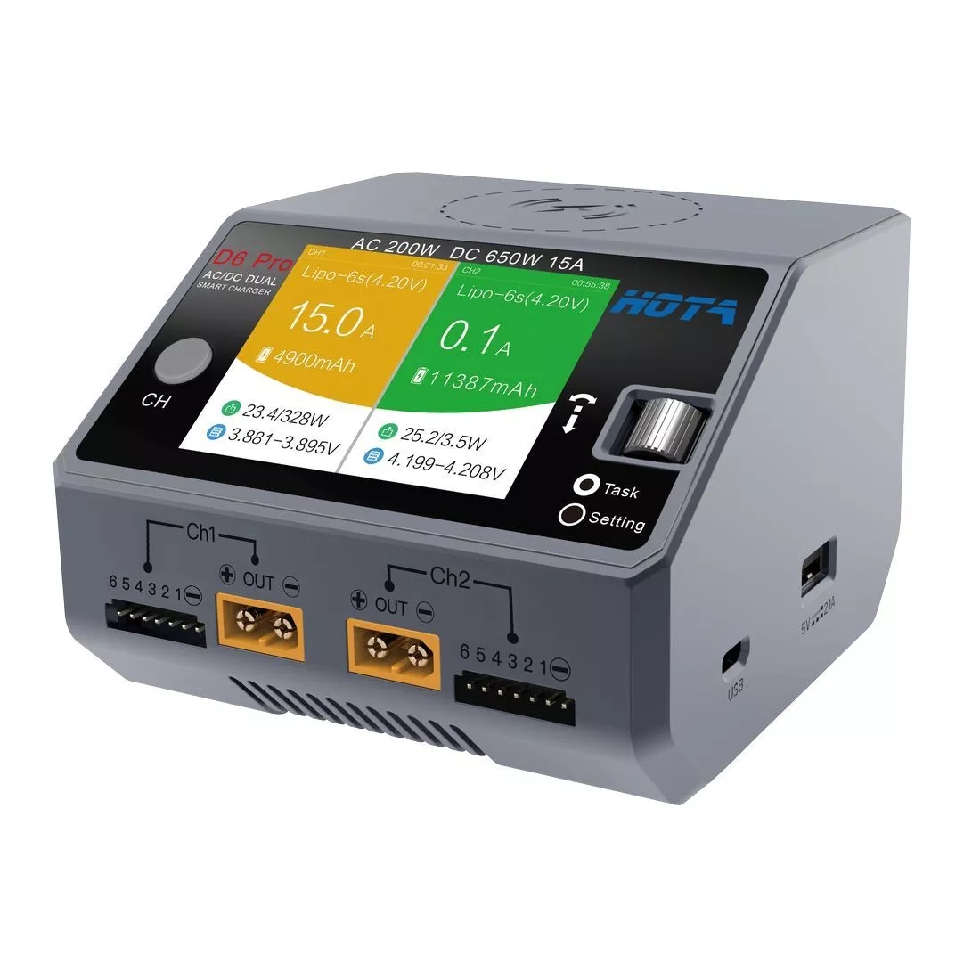 เครื่องชาร์จแบตเตอรี่ HOTA D6  - Hota D6 Pro Dual Lipo Charger บทวิจารณ์และราคา